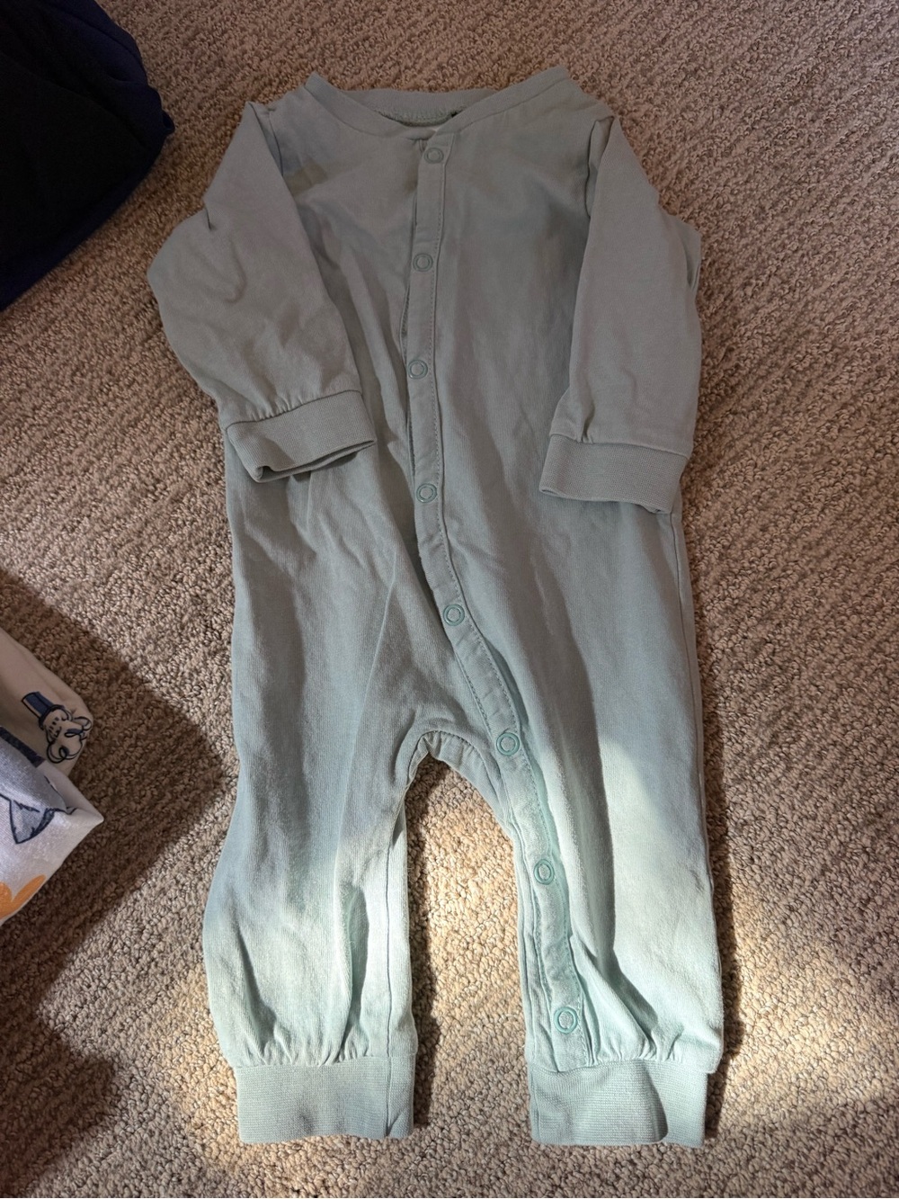 H&M Mint Green Long-Sleeve Snap Front Baby One-Piece